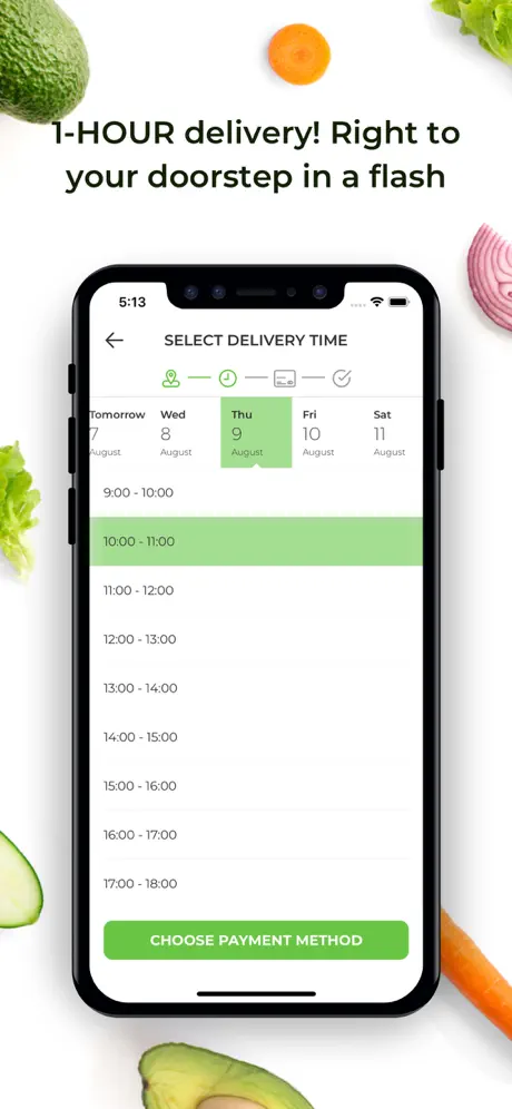 Delivery — 配送時間を選択